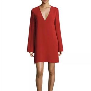 Theory Ulyssa Admiral Crepe Dress Red Oak Petite